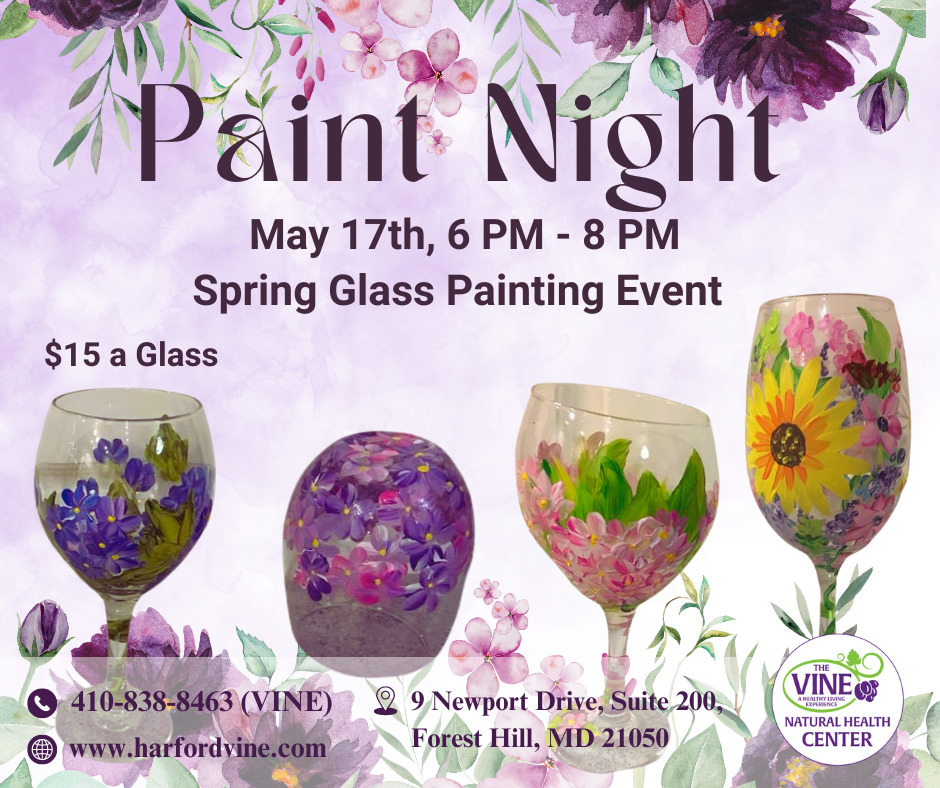 Paint Night: Spring Flowers On Wine Glasses